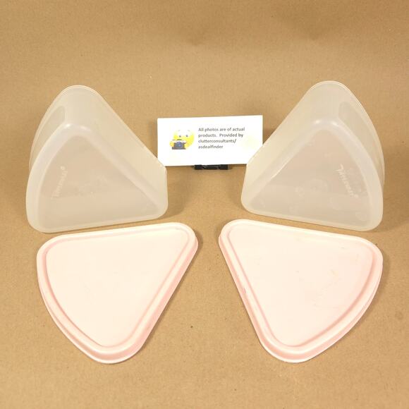 Tupperware Modular Mates Bundle #1608-8 1/2c #1611 2c #1799 Pie Mates Pink - Picture 9 of 11